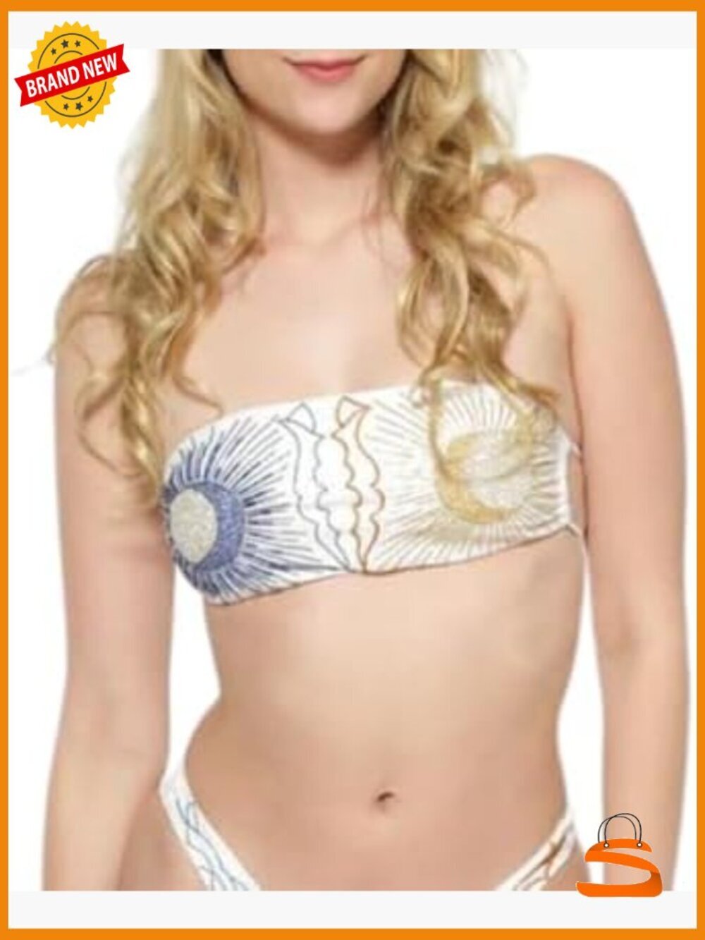 Handmade Bikini Set with Sun Moon Embroidery, Medium, Polyester